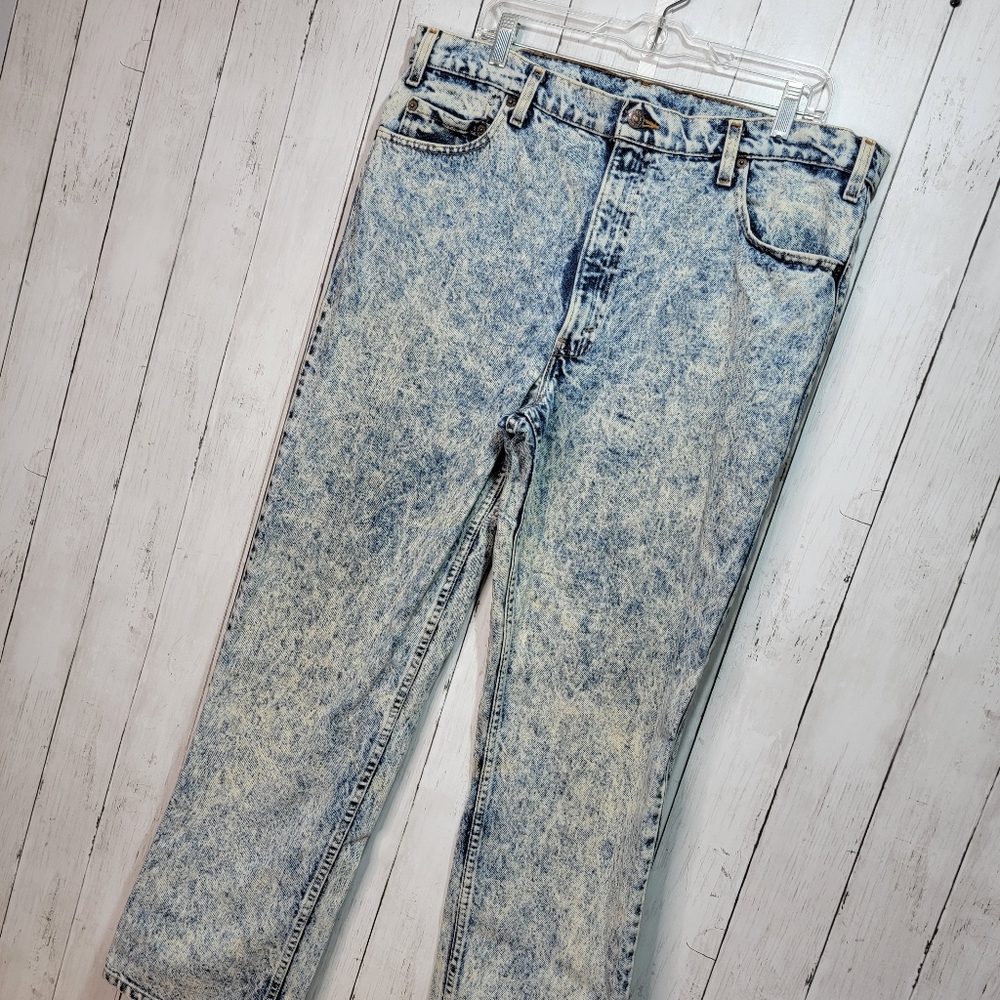 Vintage Levi's 540 Jeans Men's Size 38X31 Acid Wash Denim USA Made Straight Leg. - Picture 2 of 10